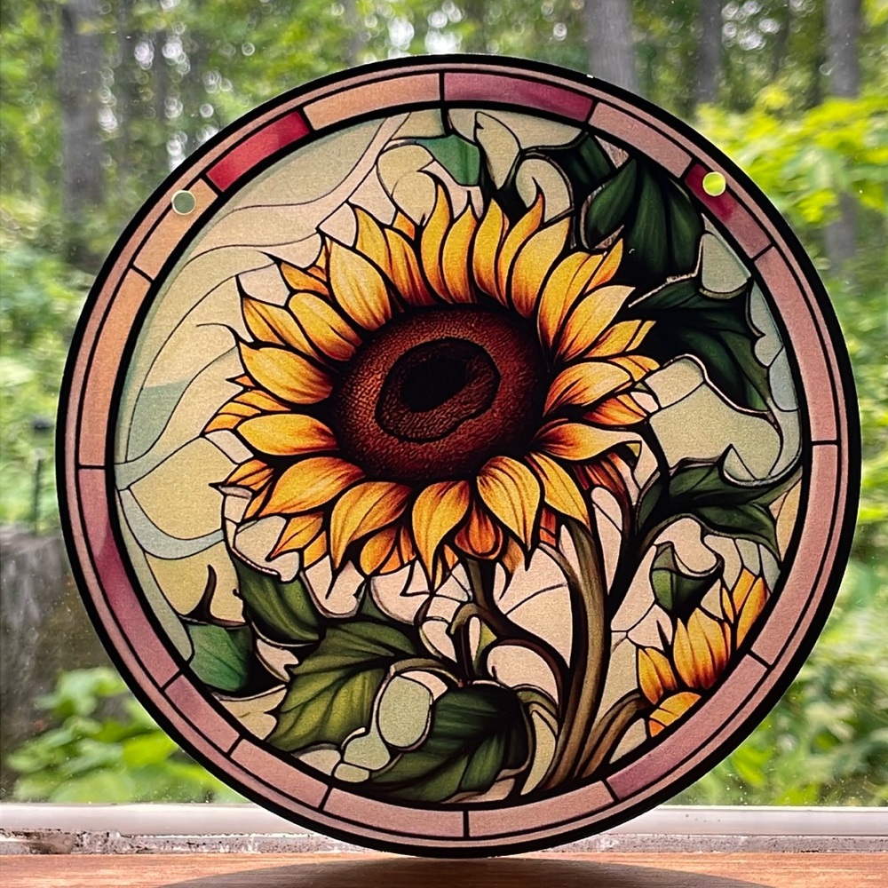 Suncatcher Acrylic Sunflower Home Seasonal Decoration Gift New AS IS